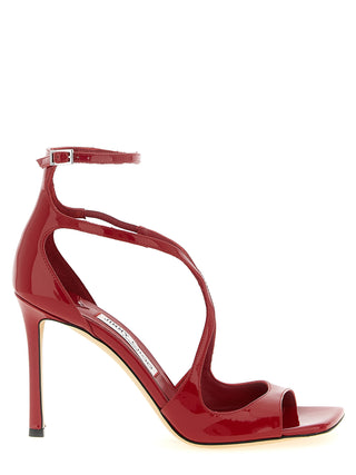 Multicolor Leather Stiletto Heel Sandals