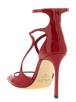 Multicolor Leather Stiletto Heel Sandals