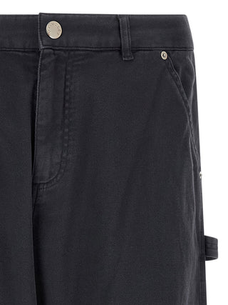 Blue Cotton Cargo Pants