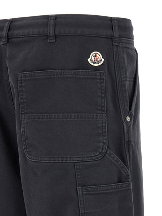 Blue Cotton Cargo Pants