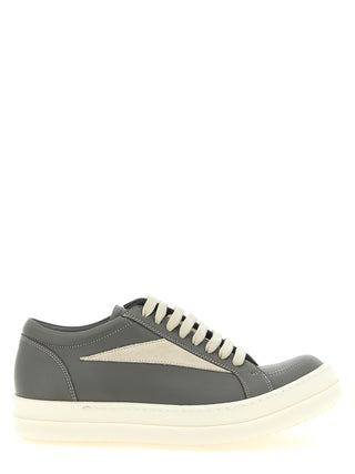 Gray Cowhide Low Top Sneakers