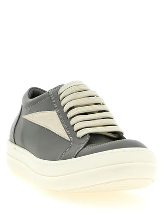 Gray Cowhide Low Top Sneakers