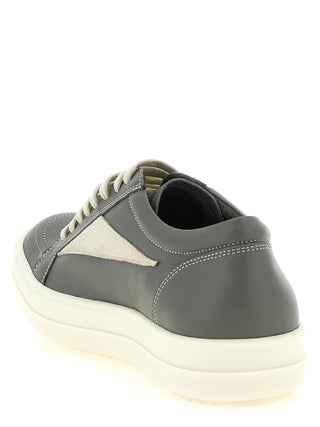 Gray Cowhide Low Top Sneakers