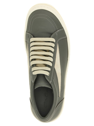 Gray Cowhide Low Top Sneakers