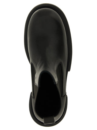 Black Goatskin Ankle Boots