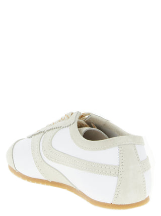 Beige Cowhide Low Top Sneakers
