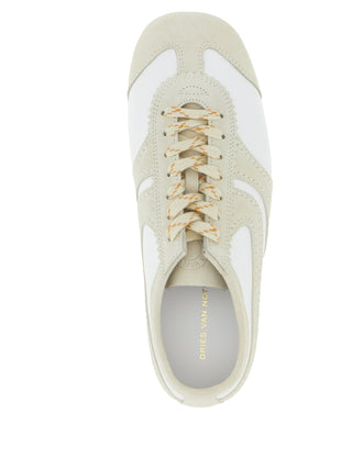 Beige Cowhide Low Top Sneakers