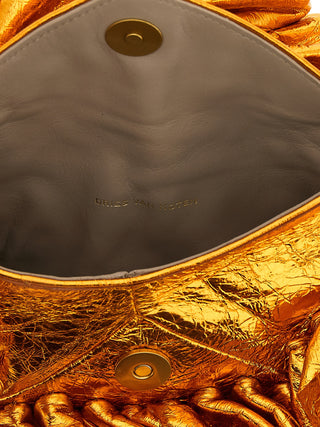 Orange Cowhide Clutch Bag
