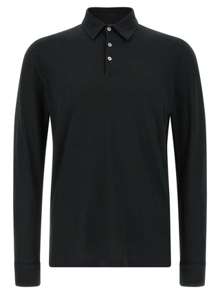 Black Cotton Polo Shirt