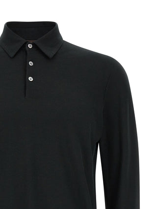 Black Cotton Polo Shirt