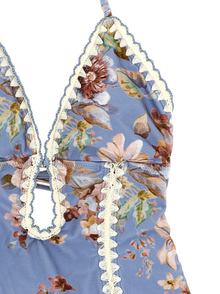 Blue Polyamide One-Piece Swimsuit