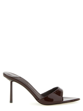 Brown Calfskin Stiletto Heel Sandals
