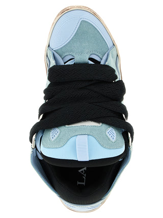 Blue Cotton Athletic Sneakers