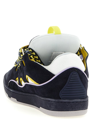 Blue Calfskin Athletic Sneakers