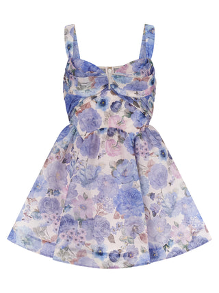 Blue Linen Short Dress