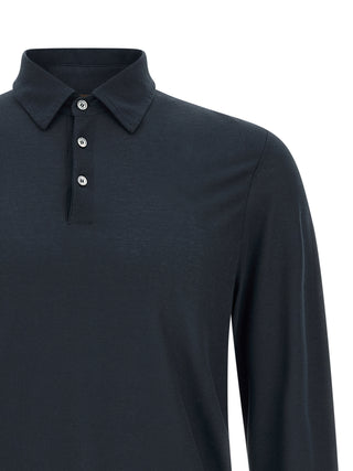 Blue Cotton Polo Shirt