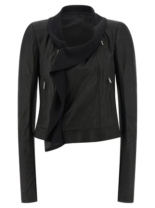 Chaqueta de cuero de cordero negra