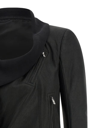 Chaqueta de cuero de cordero negra