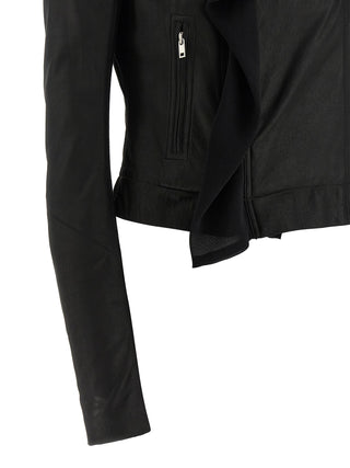 Chaqueta de cuero de cordero negra