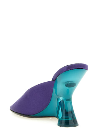 Purple Cotton Wedge Sandals