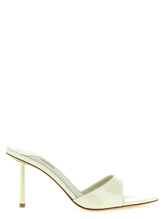 Bicolor Calfskin Stiletto Heel Sandals