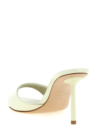 Bicolor Calfskin Stiletto Heel Sandals