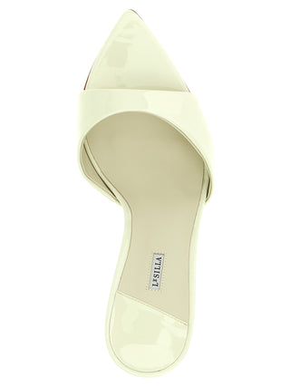 Bicolor Calfskin Stiletto Heel Sandals