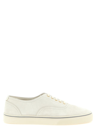 Beige Calfskin Low Top Sneakers