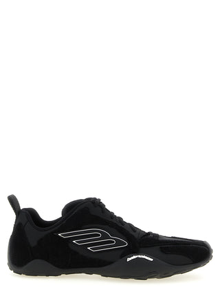 Black Polyester Athletic Sneakers