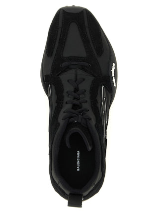 Black Polyester Athletic Sneakers