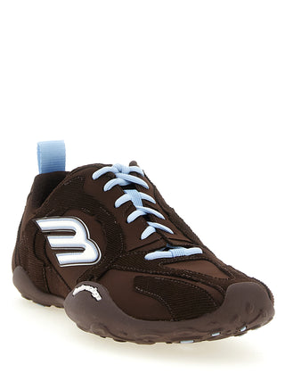 Brown Polyester Athletic Sneakers