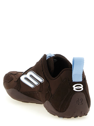 Brown Polyester Athletic Sneakers