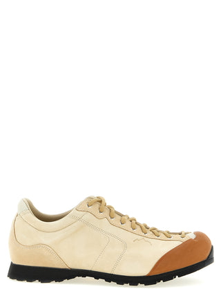 Beige Leather Athletic Sneakers