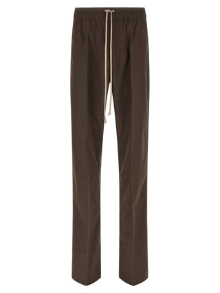 Brown Cotton Casual Pants