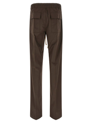 Brown Cotton Casual Pants