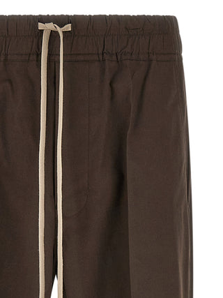 Brown Cotton Casual Pants