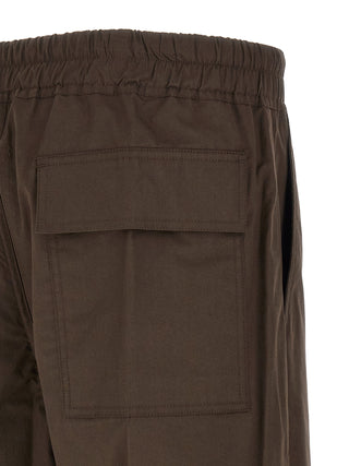 Brown Cotton Casual Pants