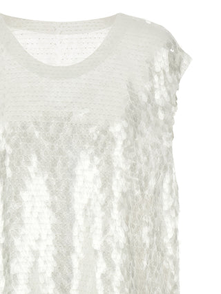 White Polyamide Tank Tops