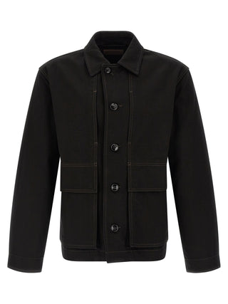 Black Cotton Denim Jacket