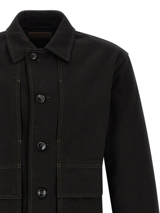Black Cotton Denim Jacket