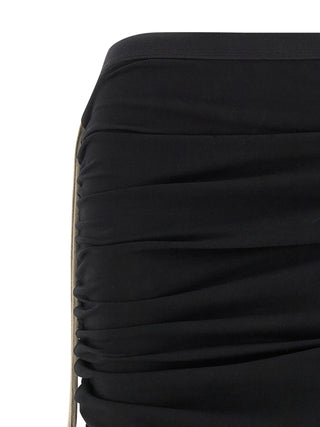 Black Cotton Midi Skirt