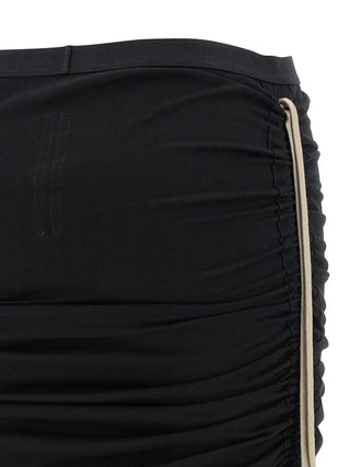 Black Cotton Midi Skirt