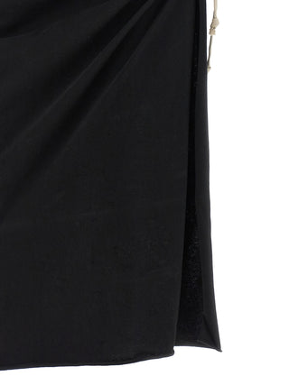 Black Cotton Midi Skirt