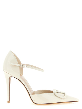 Zapatos de tacón alto de piel de becerro blanca