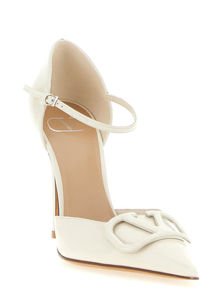 Zapatos de tacón alto de piel de becerro blanca