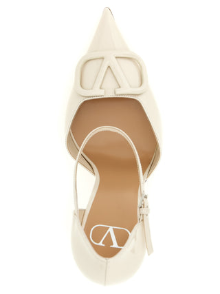 Zapatos de tacón alto de piel de becerro blanca