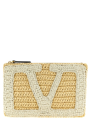 White Viscose Clutch Bag