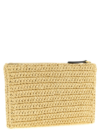White Viscose Clutch Bag