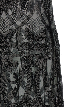 Black Polyester Long Dress