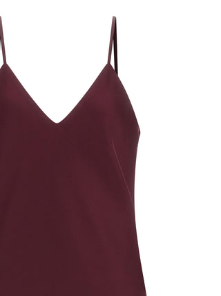 Bordeaux Polyester Midi Dress